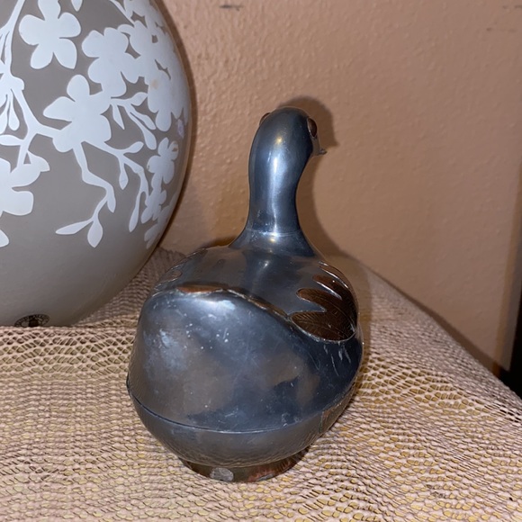 Pewter and copper duck soap or trinket box with made in HK sticker - Picture 5 of 11